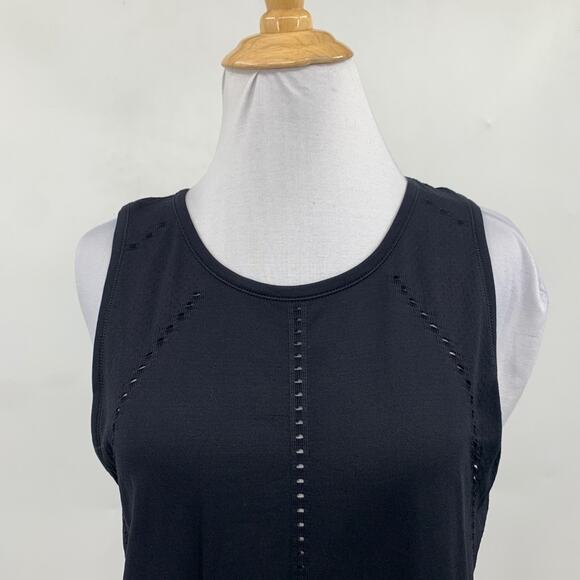 Athleta Tank Top Womens S Small Black Foothill Seamless Crew Neck Split Back - Picture 4 of 12